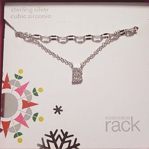 Sterling silver cubic zirconia initial necklace